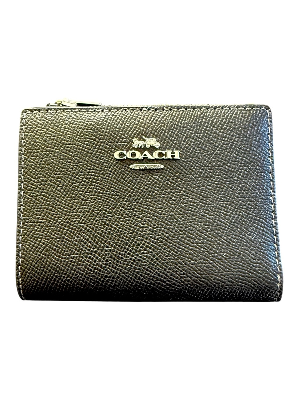 COACH Black Pebbled Leather Bifold Wallet
